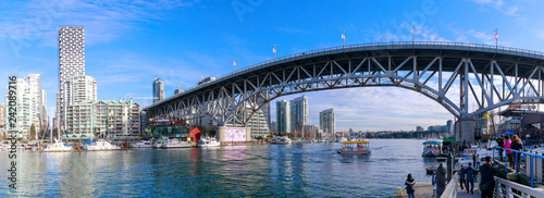 View of Vancouver BC next to Granville Bridge along False Creek photo
