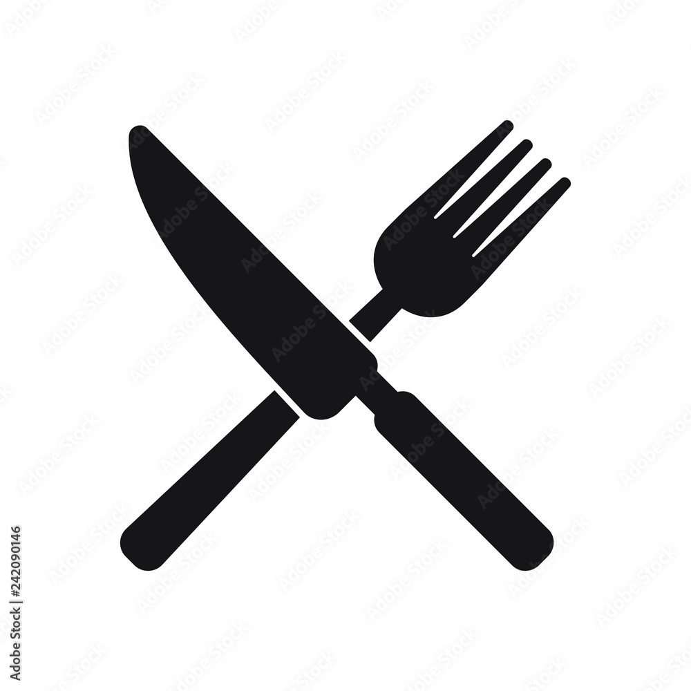 Fork and knife icon, menu restraurant icon Fork and knife icon, menu restraurant icon