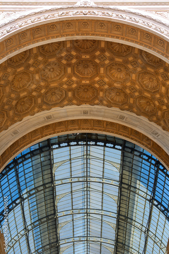 MILAN  ITALY - SEPTEMBER 28  2018  Gallery Vittorio Emanuele II  luxury shopping mall. It was designed and built by architect Giuseppe Mengoni between 1865 and 1867