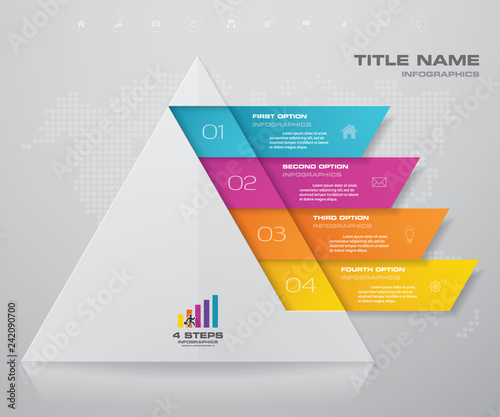 4 steps pyramid with free space for text on each level. infographics, presentations or advertising. EPS10.