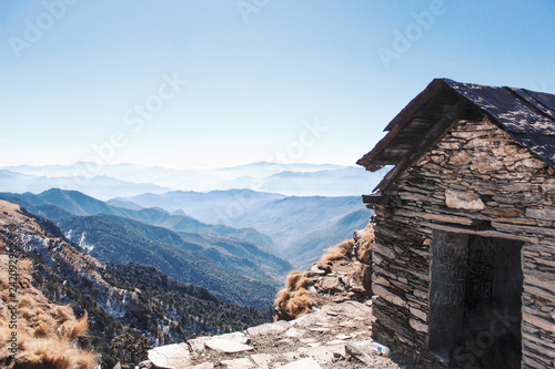 Stone house at Chopta, India. photo