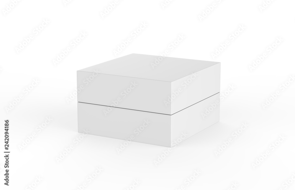 Closed cardboard box on isolated white background, packaging box mock up, 3d illustration Closed cardboard box on isolated white background, packaging box mock up, 3d illustration