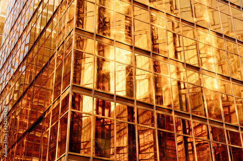 Wallpaper Mural Modern glass skyscrapers perspective in the city Torontodigital.ca