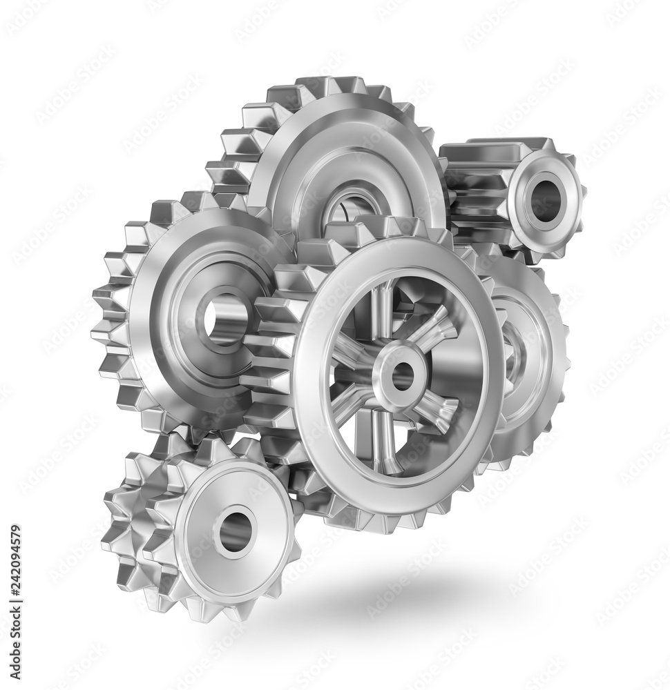 Gears concept icon, 3D illustration on white Gears concept icon, 3D illustration on white