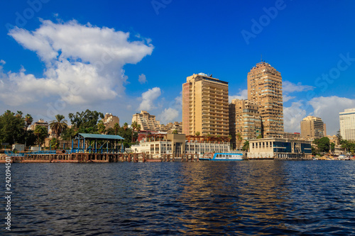 View of the Cairo city and Nile river in Egypt © olyasolodenko