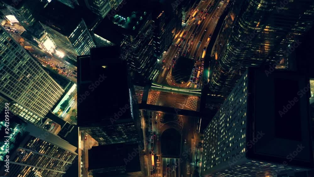 Hong Kong City night view form sky with cinematic color graded Hong Kong City night view form sky with cinematic color graded