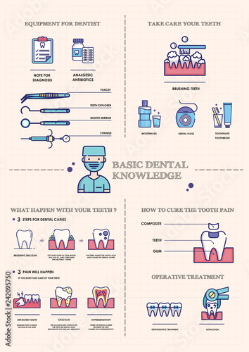 Basic dental knowledge brochure template