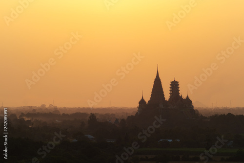 Wat Tham Sua  Tiger Cave Temple  view in morning  located in Tha Muang District Kanchanaburi Thailand