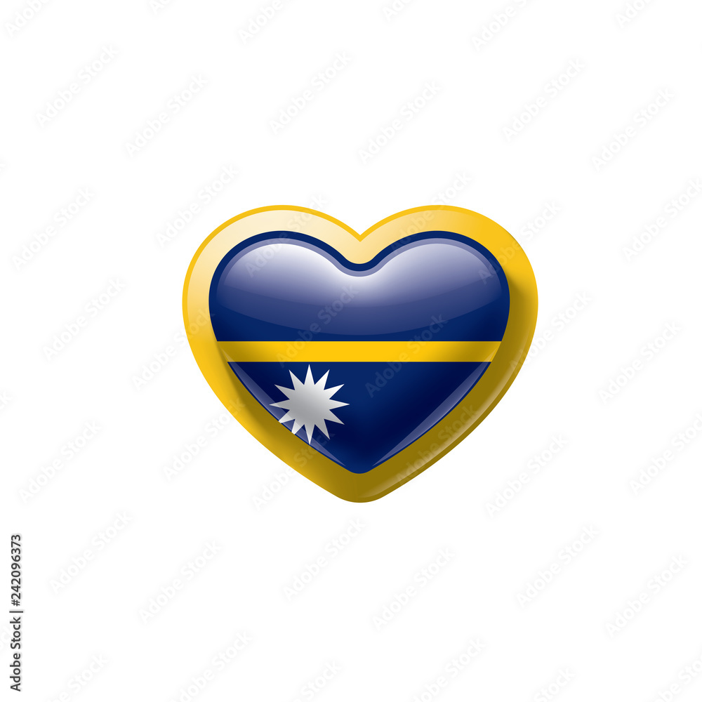 Fototapeta premium Nauru flag, vector illustration on a white background