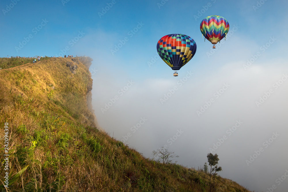 Fototapeta premium Beautiful landscape in the morning of Phu Chi fa National Park. Chiang Rai Province, Thailand