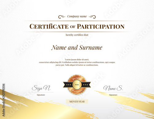 Certificate template in sport theme with watermark background, Diploma design