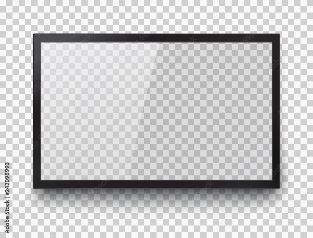 Empty led monitor of computer or black photo frame isolated on ...