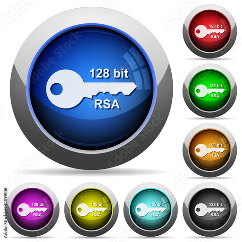 128 bit rsa encryption round glossy buttons