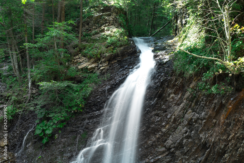  beautiful deep forest waterfall