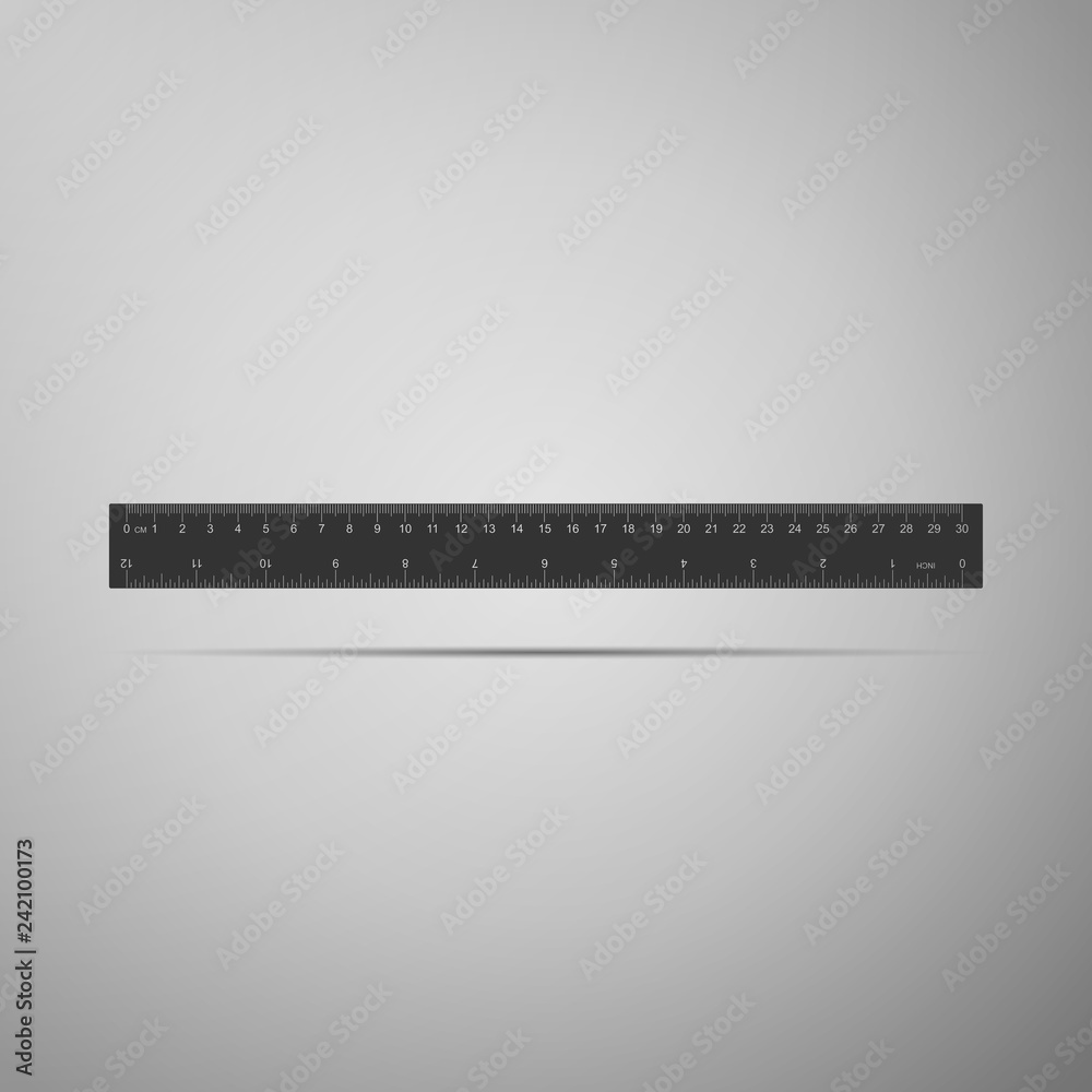 Ruler icon isolated on grey background. Straightedge symbol. Flat design. Vector Illustration Ruler icon isolated on grey background. Straightedge symbol. Flat design. Vector Illustration