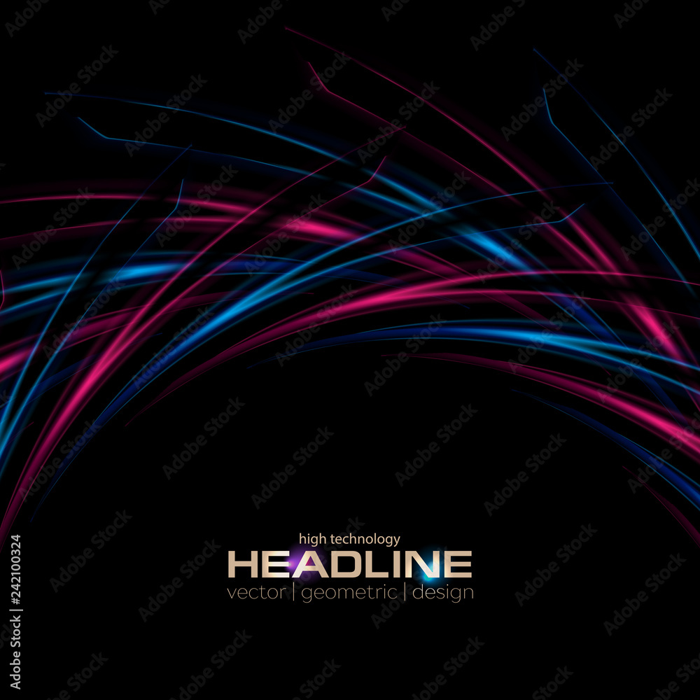 Blue and purple curved shapes abstract background Blue and purple curved shapes abstract background