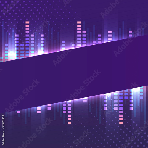 Blank violet banner neon signboard vector