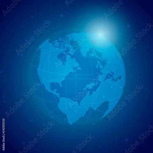 Worldwide connection blue background illustration vector