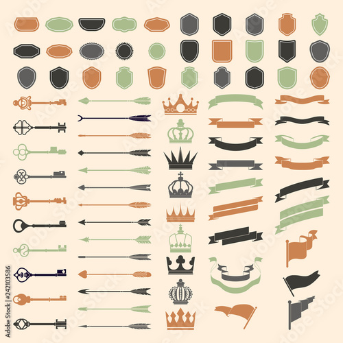 Set of label ornament vectors