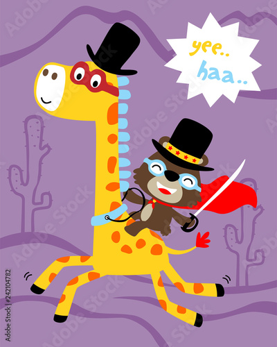 Funny animal cartoon vector