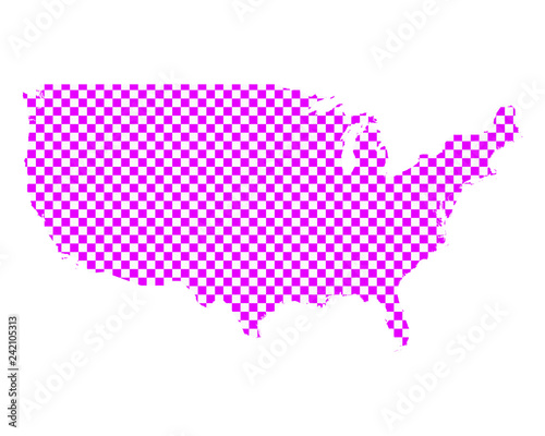 Karte der USA in Schachbrettmuster
