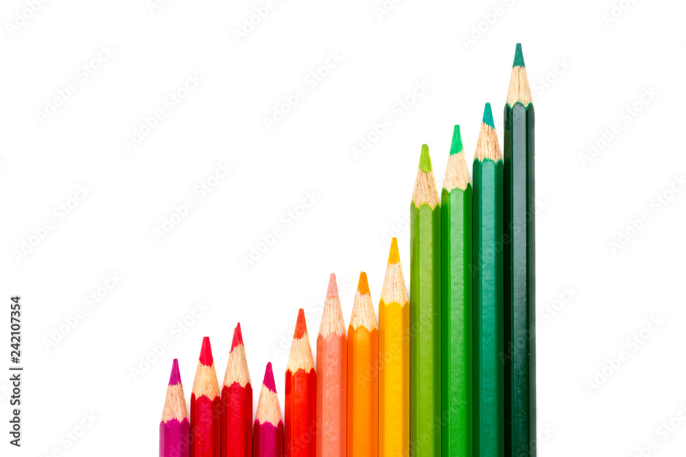 Upswing - red to green crayons Upswing - red to green crayons