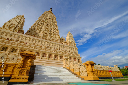 Perspective view of Thatta Thattaha Maha Bawdi Pagoda in Naypyitaw, capital city of Myanmar