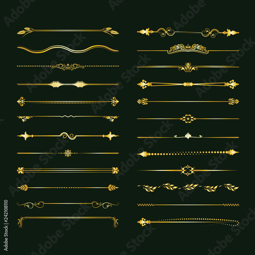 Collection of vector dividers. Can be used for design, letters, jewelry, gifts, notebooks