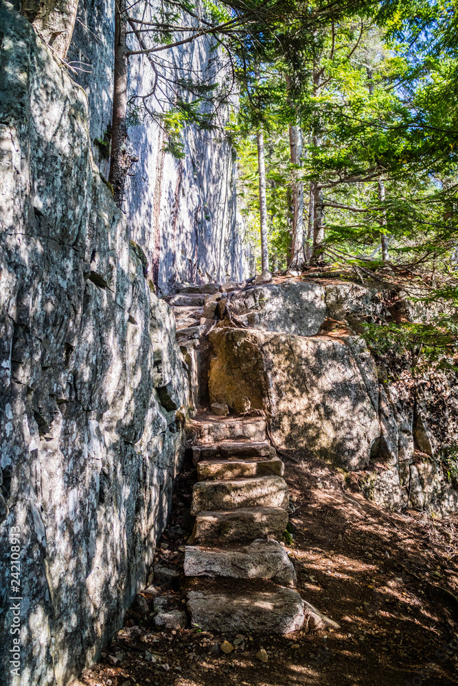 The Beech Cliff Trail in Acadia National Park, Maine