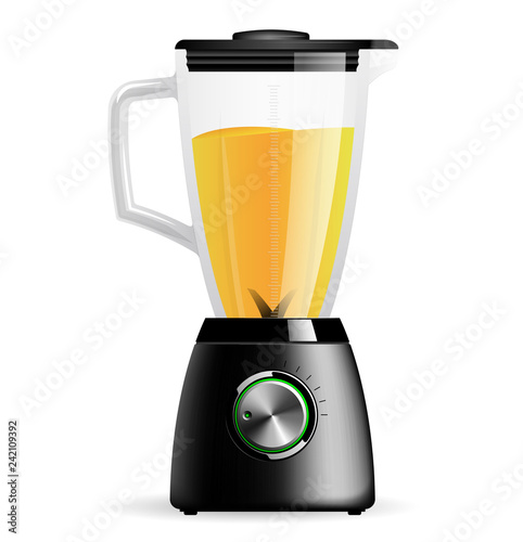 Kitchen electric stationary blender with a glass bowl. Cooking smoothies, cocktail or juice.