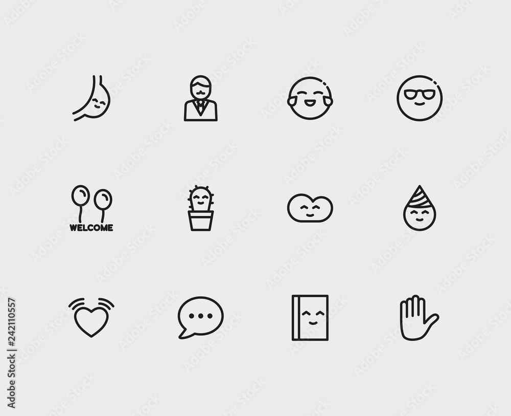 Vektorová grafika „Emoji icons. Set of cute read, face laugh and ...