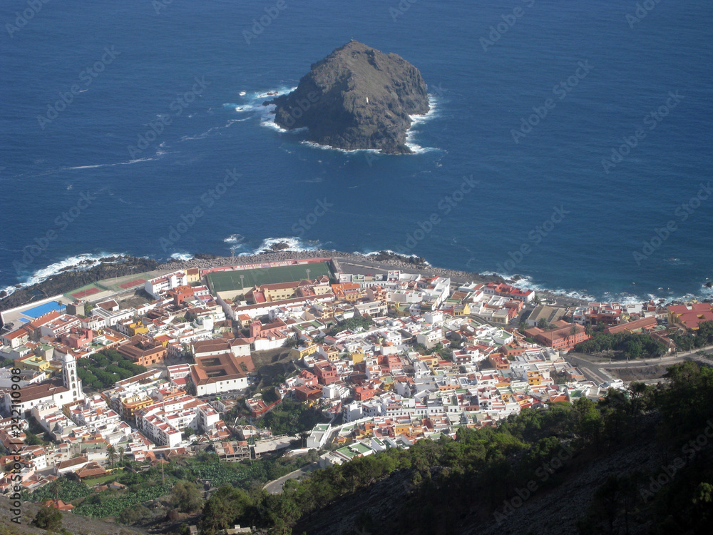  view from the mountain to the seaside town