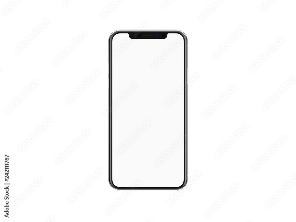 Modern smartphone mockup on white background. 3D illustration. Modern smartphone mockup on white background. 3D illustration.