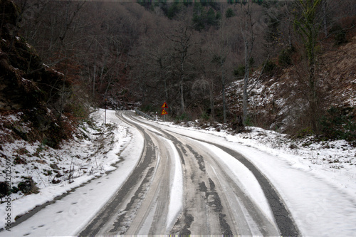 Snowy road at winter