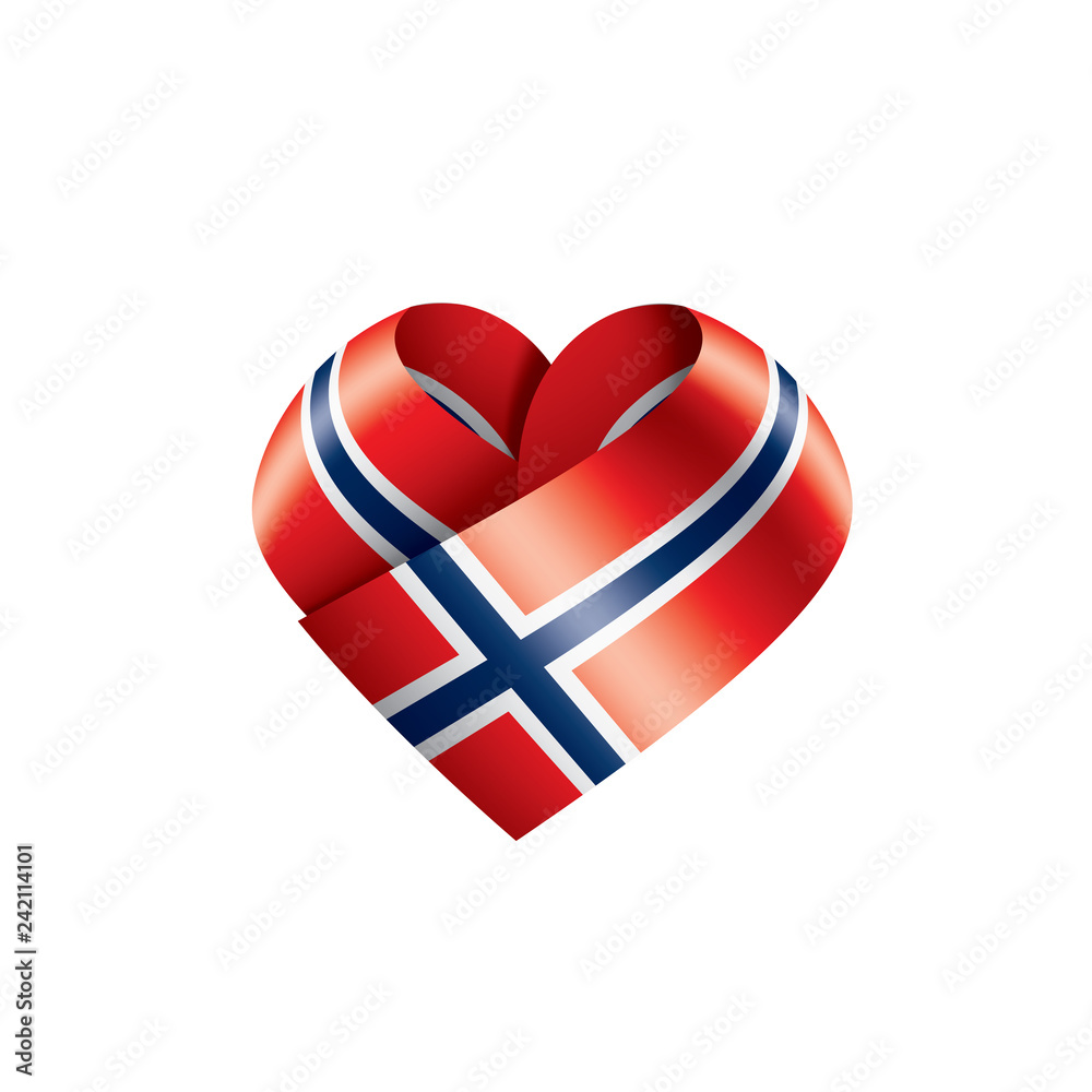 Obraz premium Norway flag, vector illustration on a white background