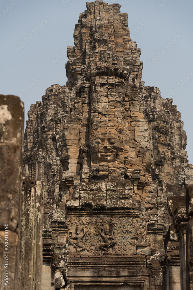 Gesichter aus Stein, Bayon Tempel in Angkor