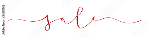 SALE red glitter brush calligraphy banner