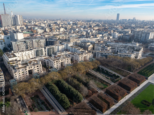 vue aérienne de Paris depuis un ballon