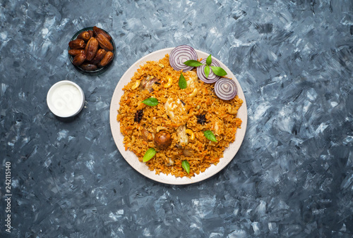 Saudi Arabian Kabsa (Chicken and Rice).