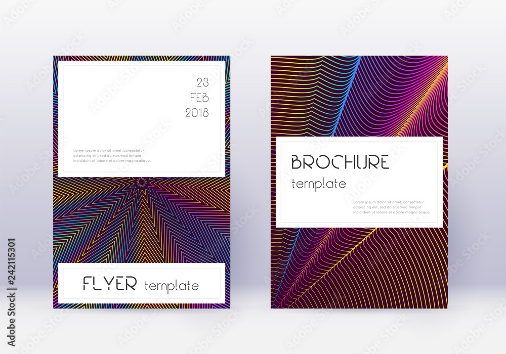 Stylish cover design template set. Rainbow abstrac Stylish cover design template set. Rainbow abstrac
