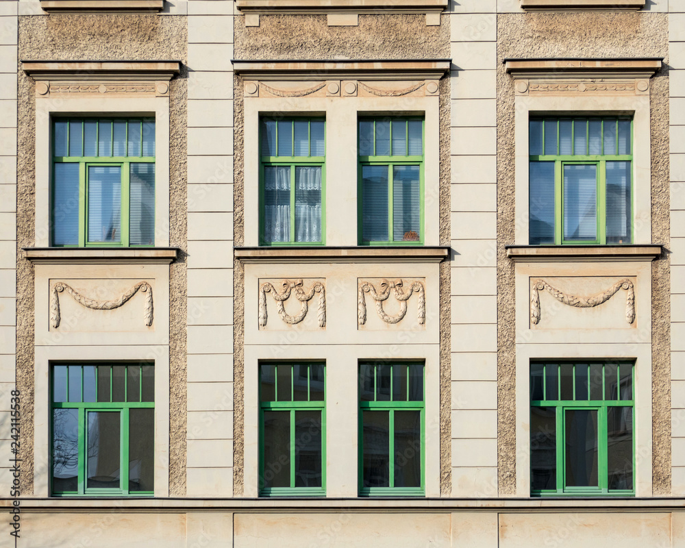 classical house facade windows pattern, Germany