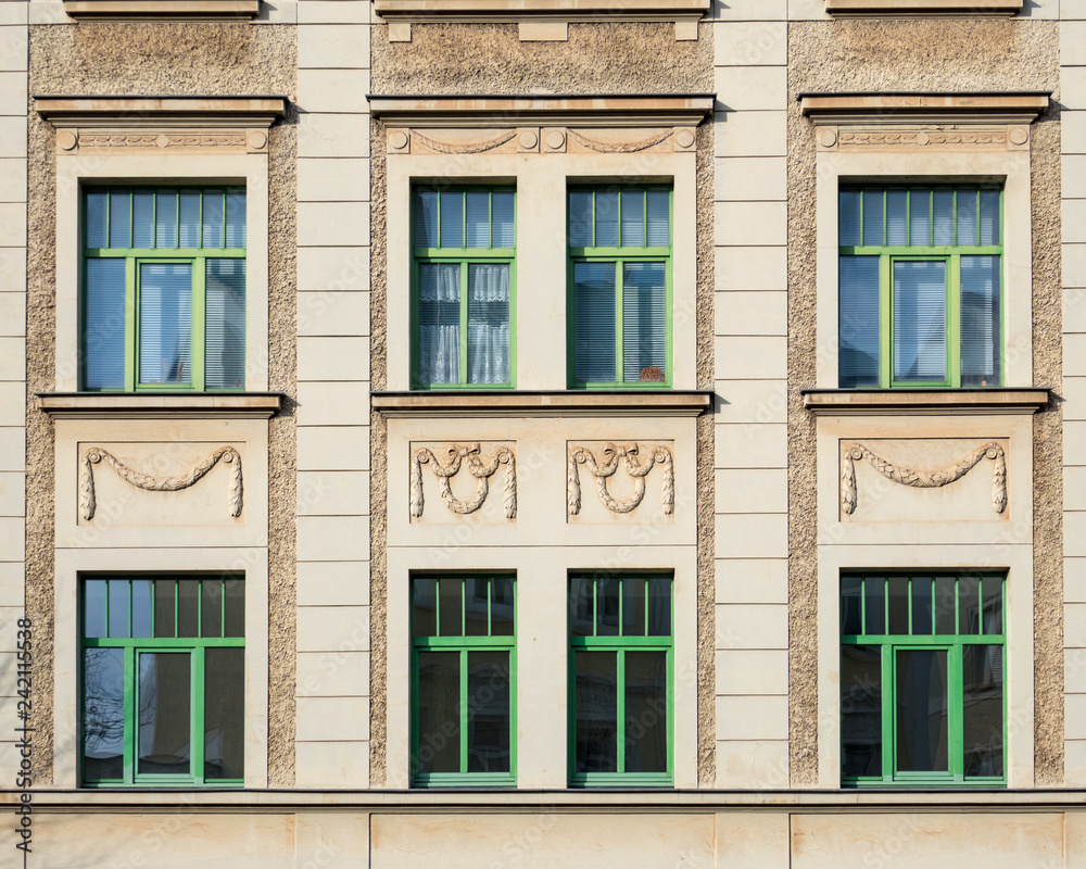 classical house facade windows pattern, Germany classical house facade windows pattern, Germany