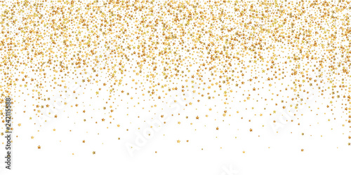 Gold stars luxury sparkling confetti. Scattered sm