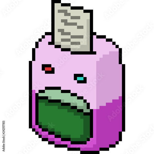 vector pixel art ticket machine