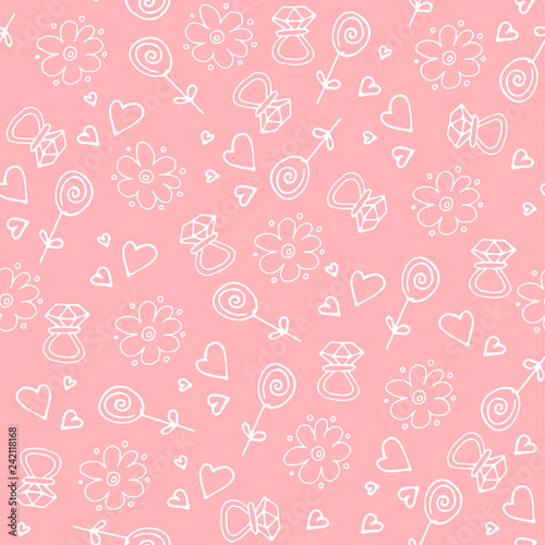 Love symbols Seamless pattern. Happy Valentine s day.