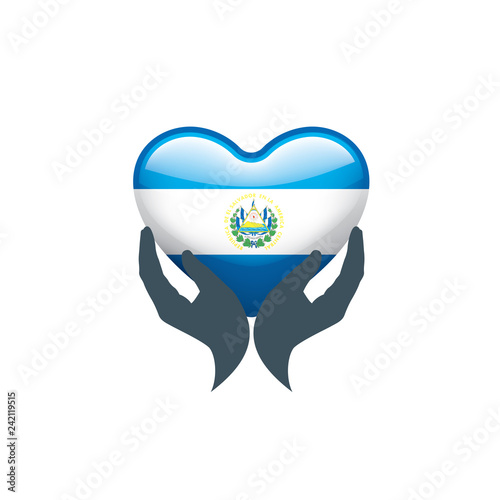 Salvador flag, vector illustration on a white background