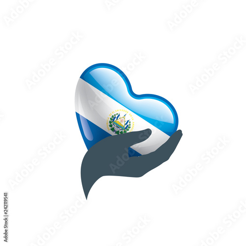 Salvador flag, vector illustration on a white background