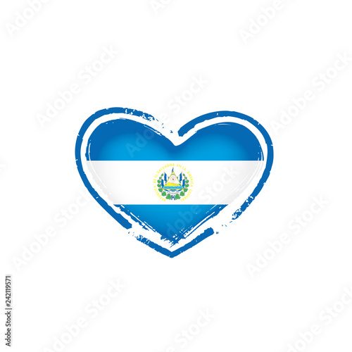 Salvador flag, vector illustration on a white background