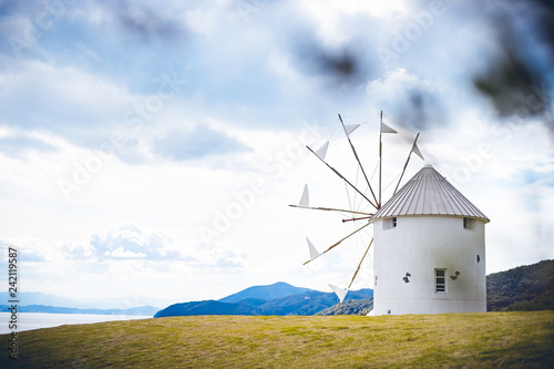 オリーブ公園のギリシャ風車
