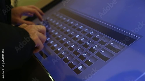 Skyscrapers in smart keyboard close-up